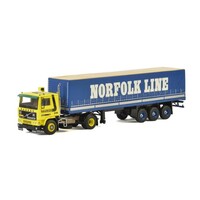 WSI Models Volvo F12 met huifoplegger "Haukes - Norfolk line" (1:50)