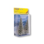 Noch 2 besneeuwde winter dennen (16 en 18 cm hoog)