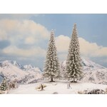 Noch 2 besneeuwde winter dennen (16 en 18 cm hoog)