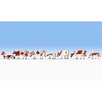 Noch Koeien bruin / wit set 7 delig (1:87)