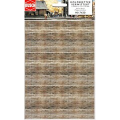 Busch Deko plaat houtmotief verweerd hout 2 stuks (21 x 14,8 cm)