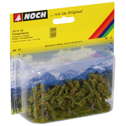Noch Sinasappelbomen 3 stuks (4 cm hoog)