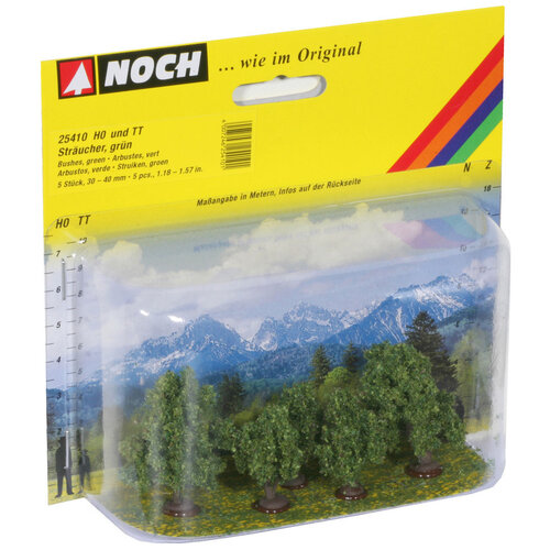 Noch Struiken groen 5 stuks (3 / 4 cm)