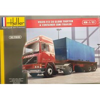 Heller Volvo F12 -20 met container oplegger bouwdoos (1:32)