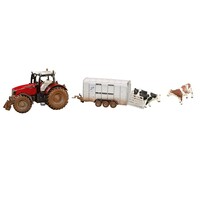 Siku 8608 - Massey Ferguson 8680 met Ifor veetrailer (1:32)