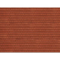 Noch 3D karton plaat dakpannen rood (25 x 12,5 cm)