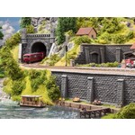 Noch Graniet stenen muur met steunpilaren hardschuim (33 x 12,5)