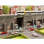 Noch Profi-plus Stenen muur met pilaren hardschuim (33,5 x 12,5 cm)