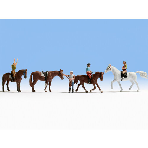 Noch Ruiter / paard rijden figuren set (1:87)