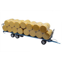 Replicagri Maupu 3-assige ronde balenwagen blauw (1:32)