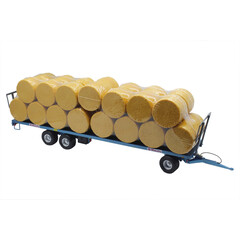 Replicagri Maupu 3-assige ronde balenwagen blauw (1:32)