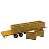 Replicagri Maupu 3-assige platte aanhanger met kisten geel (1:32)
