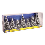 Noch Besneeuwde dennen 7 stuks (8 - 12 cm hoog)