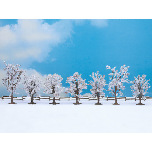 Noch Besneeuwde loof bomen 7 stuks (8 - 10 cm hoog)