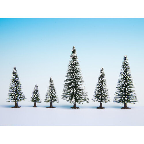 Noch Besneeuwde winter dennen 5 stuks  (5 -9 cm)