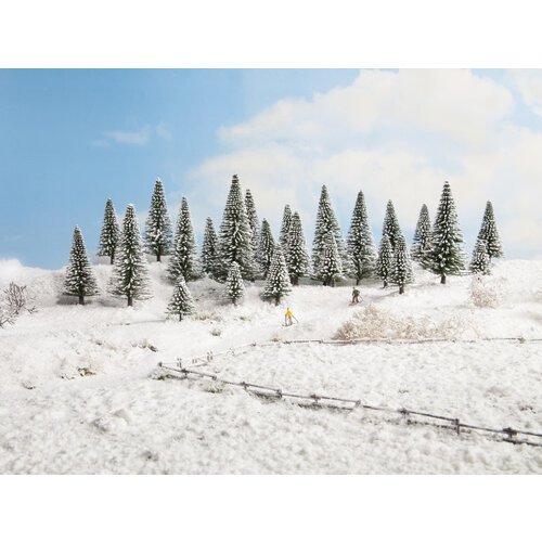 Noch Besneeuwde winter dennen 5 stuks  (5 -9 cm)