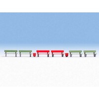 Noch Banken set met afvalbakken (1:87) - Noch