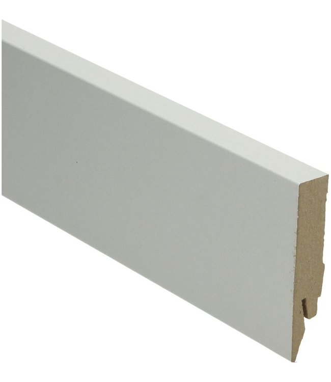 grijze rechte hoge plint voor laminaat, pvc en parket