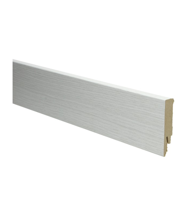 Rechte hoge plint eiken katoenwit