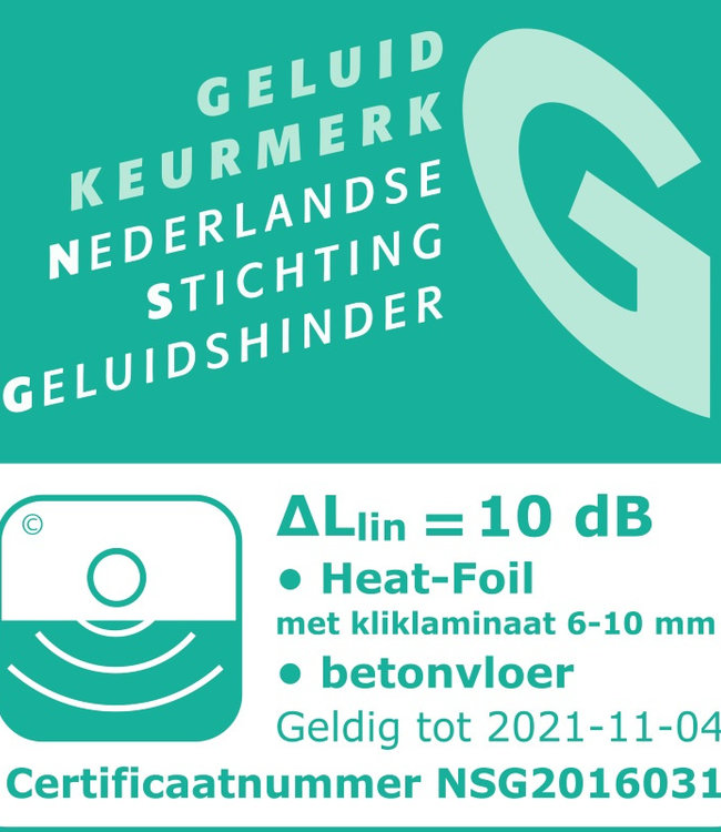 Heat-Foil ondervloer 1,2 mm voor laminaat en pvc vloeren