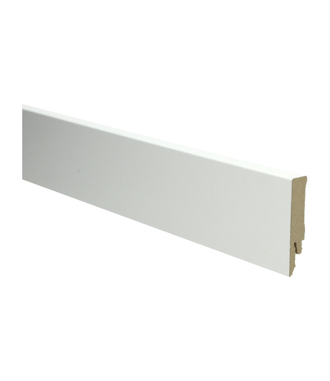 Witte RAL 9010 rechte hoge plint voor laminaat, pvc en parket