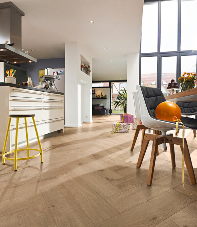 Meister laminaat M6 visgraat motief 7001 Eik Champagne