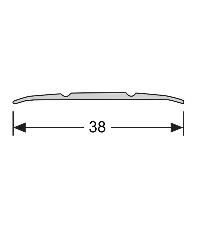 38 mm brede dilatatieprofiel  voor laminaat en PVC