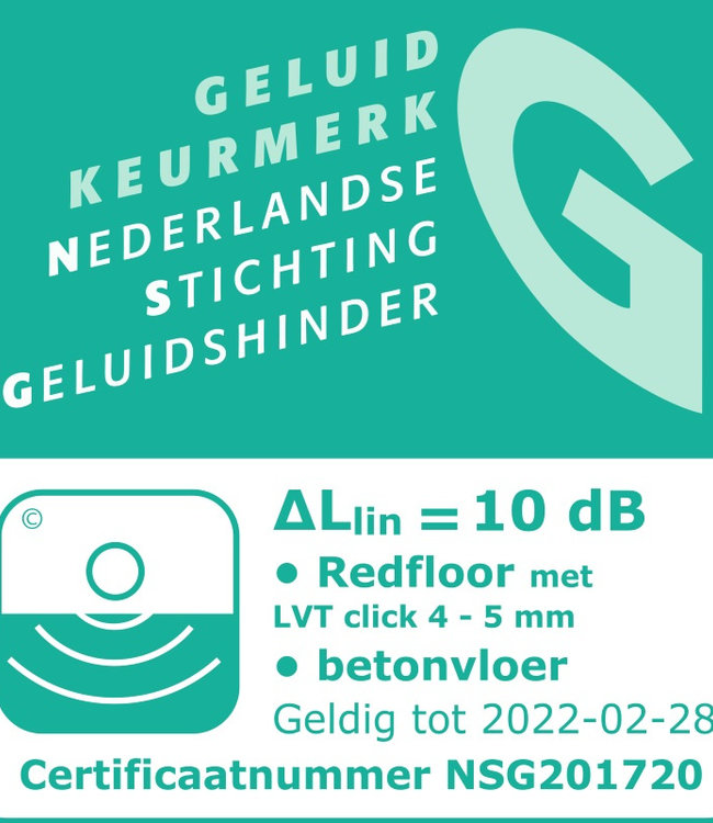 RedFloor ondervloer voor klik pvc 400 kPa + 10 dB PVC klik