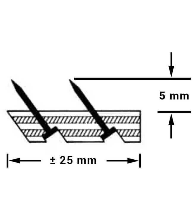 Estillon Smoothedge tapijtlat standaard 25x5mm 30cm 500st