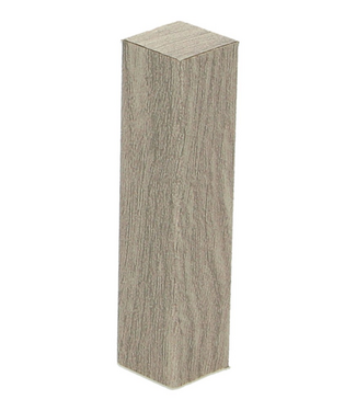 Afwerk blokje voor hoge plint teak grijs geborsteld 4 stuks