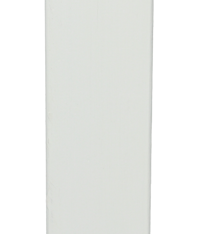 Koplat hardhout recht 45x10 mm wit gegrond