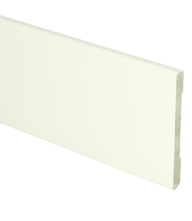 Rechte hoge moderne plint 55x6 wit voorgelakt RAL 9010