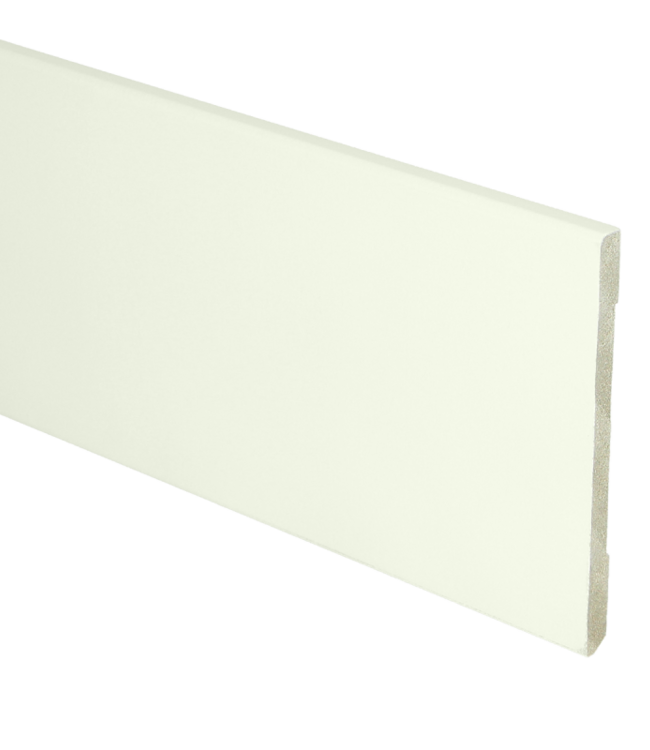 Rechte hoge moderne plint 55x6 wit voorgelakt RAL 9010