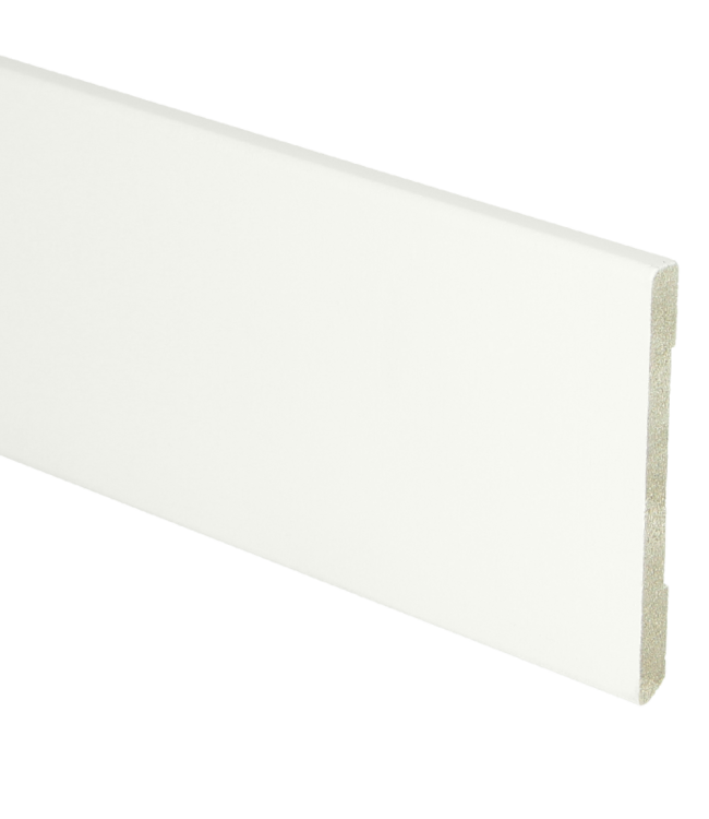 Rechte hoge moderne plint 55x6 wit voorgelakt RAL 9016