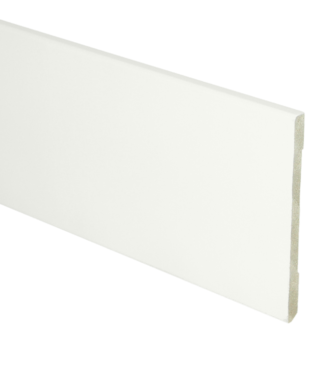 Rechte hoge moderne plint 55x6 wit voorgelakt RAL 9016