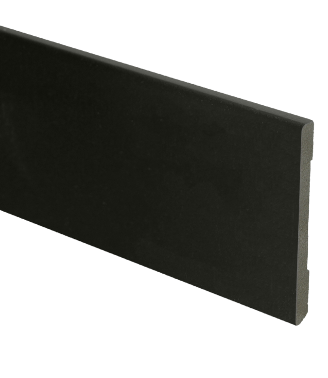Rechte hoge moderne plint 55x6 zwart voorgelakt RAL 9005