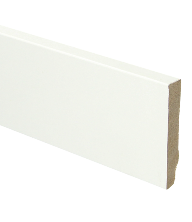 MDF moderne plint recht 70x12 wit gefolied