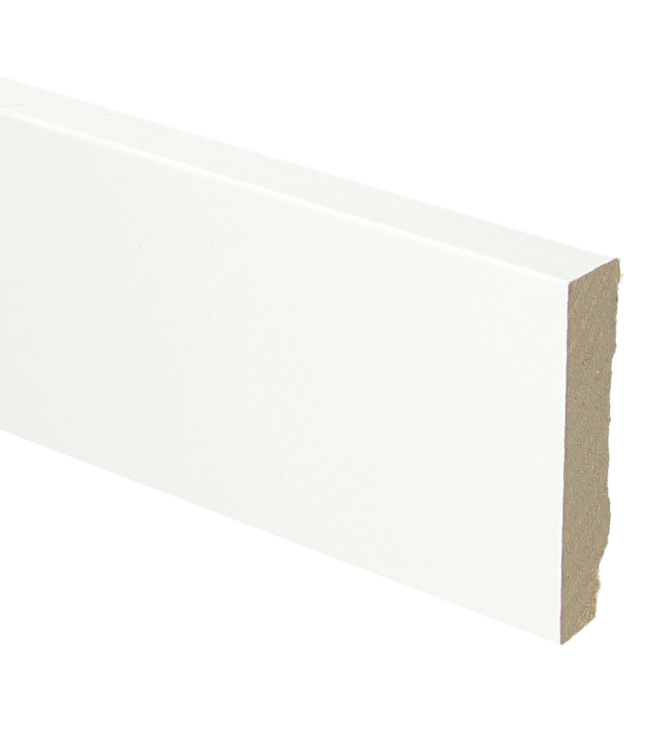 MDF moderne plint recht 70x12 wit gefolied