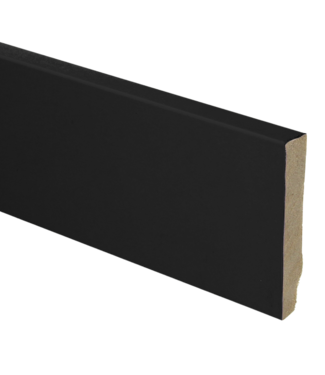 MDF moderne plint recht 70x12 zwart gefolied