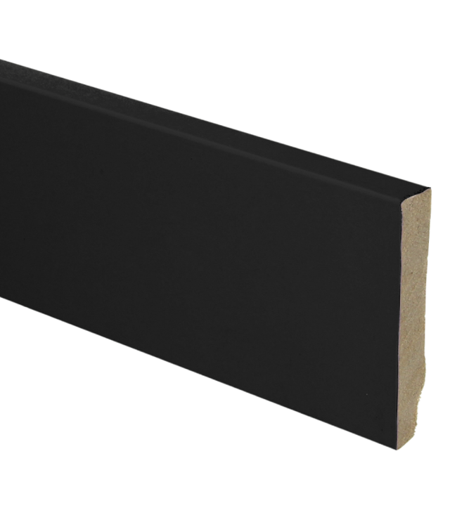 MDF moderne plint recht 70x12 zwart gefolied