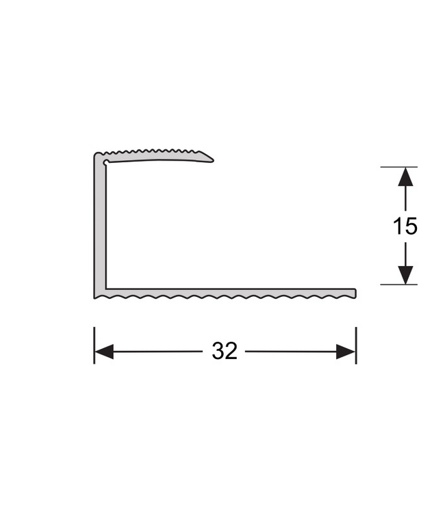U-profiel 15,6 mm zilver