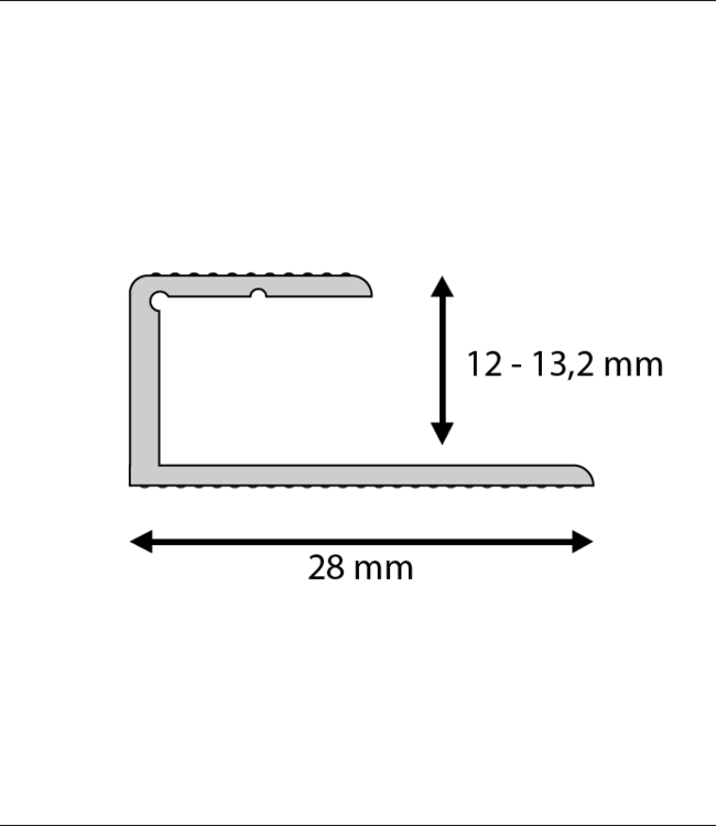 Buigbaar U-profiel 12-13,2 mm zilver