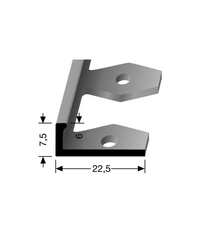 In-egaliseer eindprofiel PVC brons buigb. tot 6mm 2,5m 307