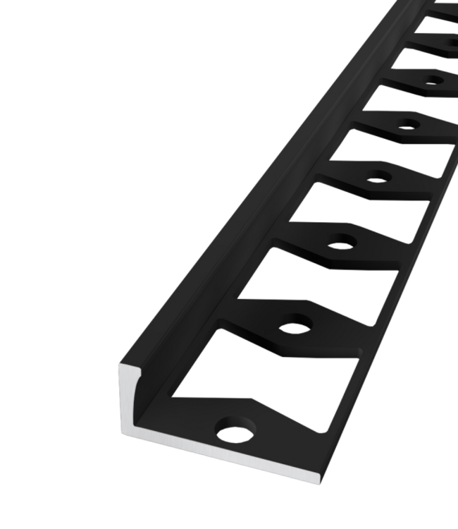 In-egaliseer eindprofiel PVC zwart 6mm 2,5m 307