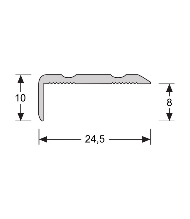 Hoeklijnprofiel zelfklevend zilver 10x24,5mm  2259