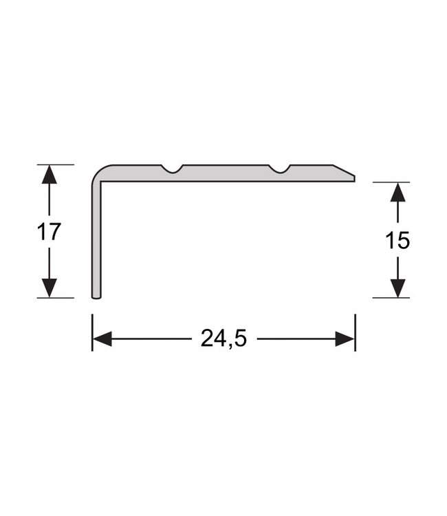 Hoeklijnprofiel zelfklevend RVS 17x24,5mm