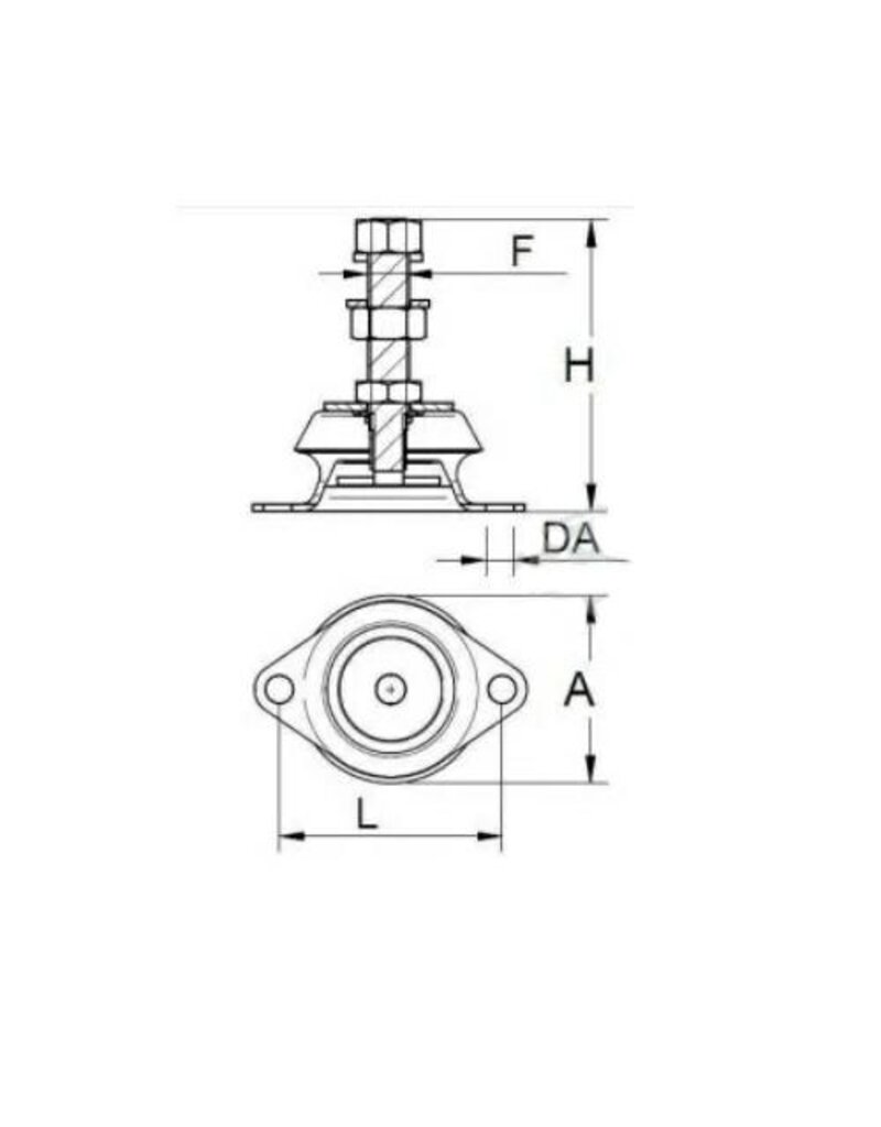 61638005 | Solédiesel |Teilenummer | Motorlager 40° shore M14 Type G
