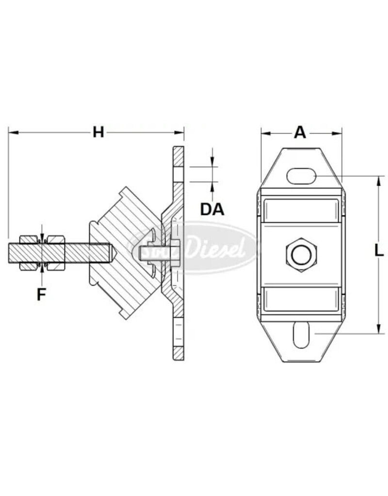 61685004| Solédiesel |Teilenummer | Motorlager 60° Tipo B - Type B