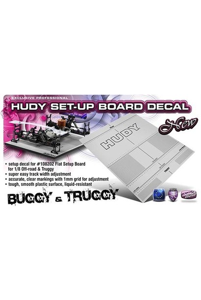 Plastic Set-Up Board Decal For 1:8 Off-Road & Truggy