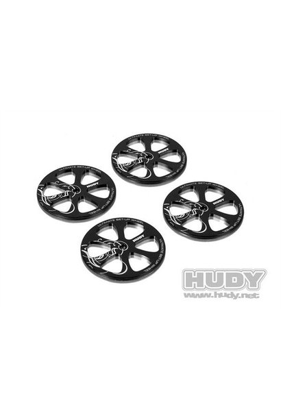 Alu Set-Up Wheel For 1/10 Rubber Tires (4). H109370